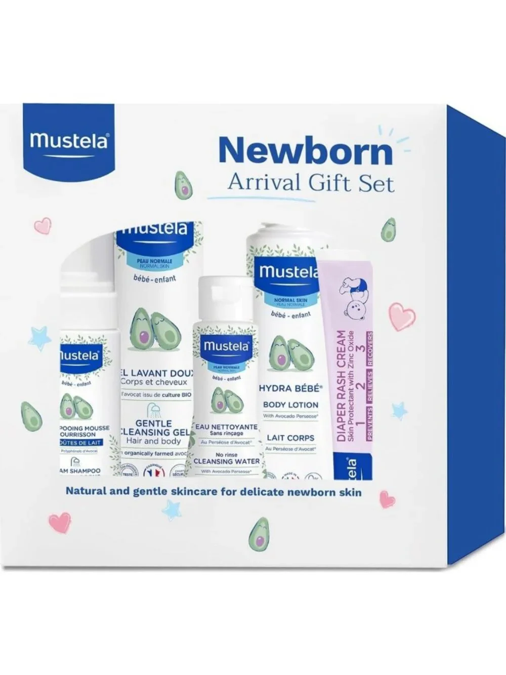 Newborn Baby Skincare Gift Set - Natural Plant-Based Bath Essentials - 5 Items